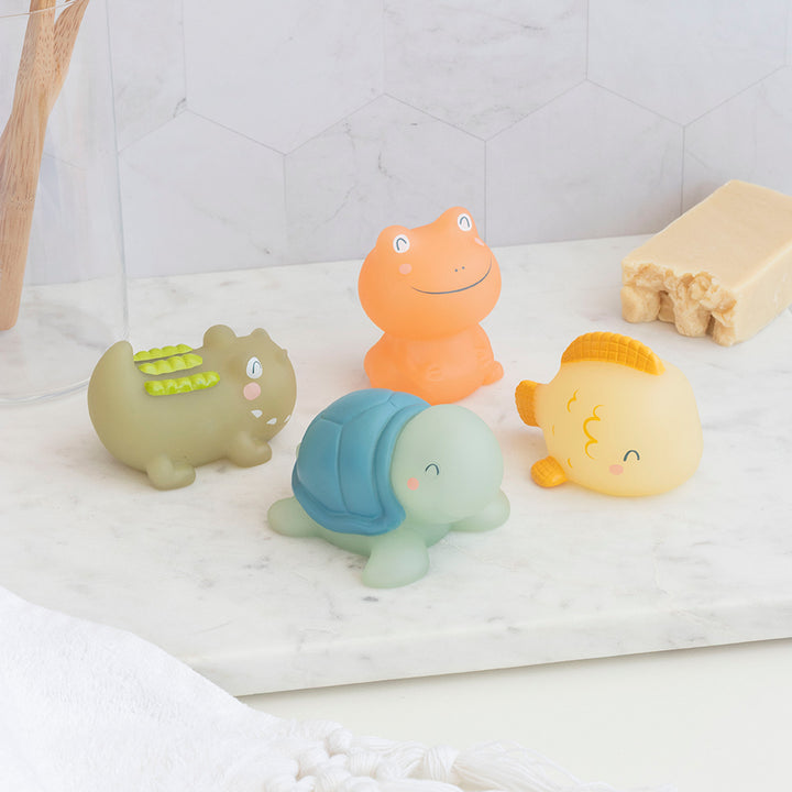 Set de 4 juguetes de baño "Tropicool" - Termosensibles