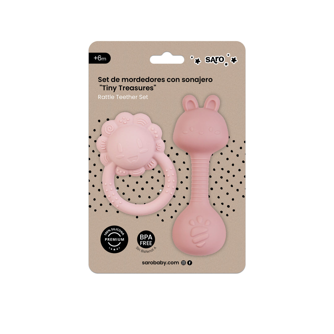 Set de mordedores con sonajero "Tiny Treasures"