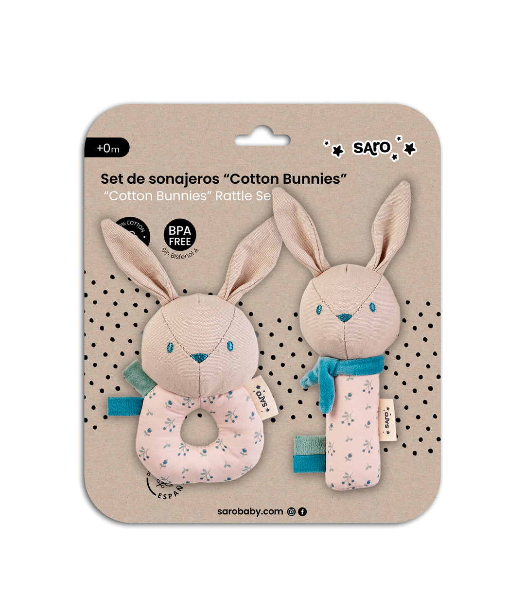 Cotton Bunnies rattle set