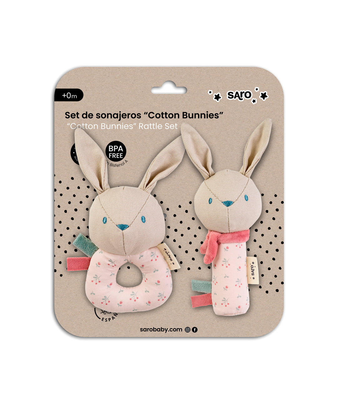 Cotton Bunnies rattle set