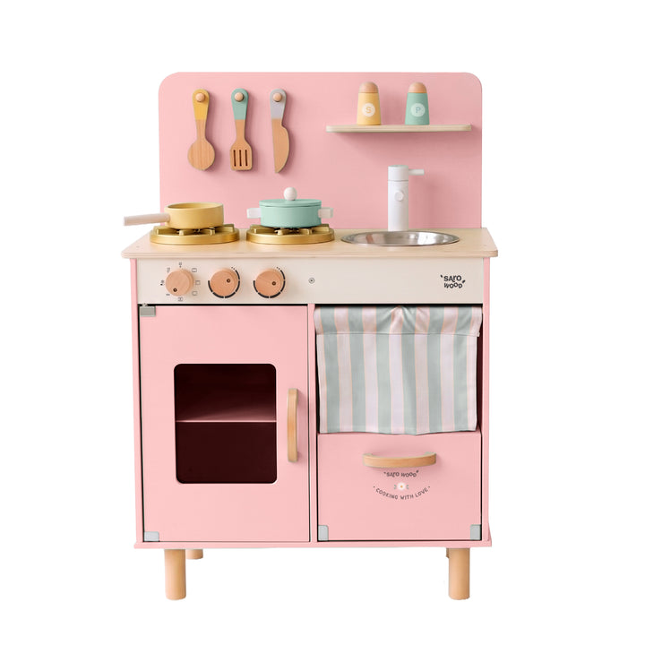 Cozinha de madeira com fogões elétricos “Little Chef”