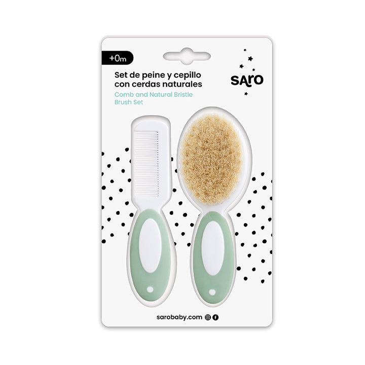 Set de cepillo y peine con cerdas naturales