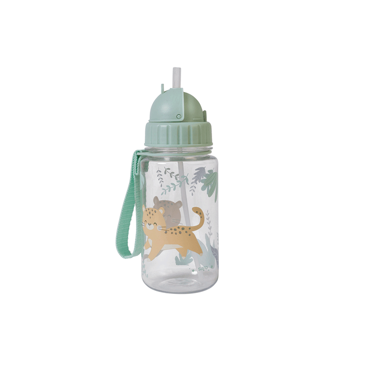 Bottle with straw and hanger