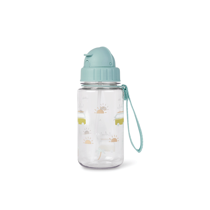 Bottle with straw and hanger